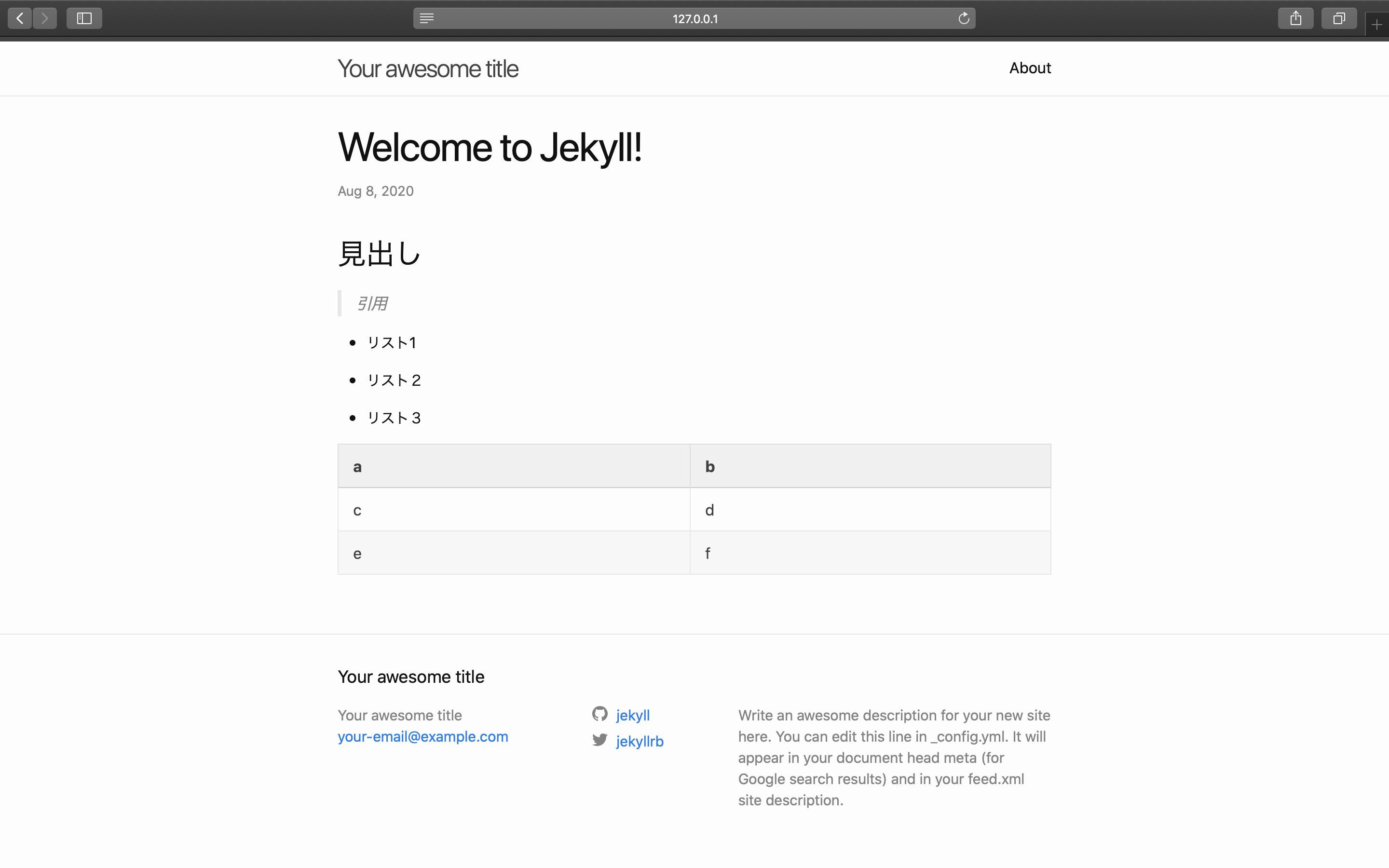 jekyllのぽすと